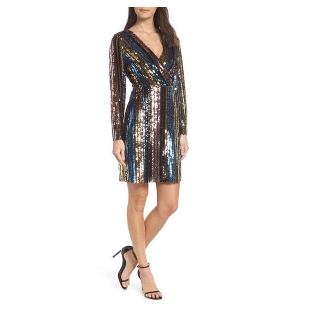 Sam Edelman Sequin Striped Dress - Multicolor